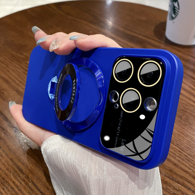 Ốp Điện Thoại PC Cứng Có Giá Đỡ + Cửa Sổ Lớn Màu Cam Cho compatible for iPhone 12 pro 13 14 pro max