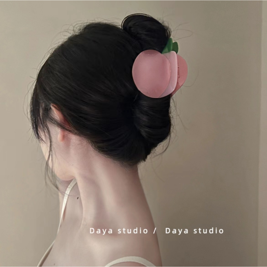 Kẹp Tóc Nhựa acrylic Hình Quả Đào Ngọt Ngào Thời Trang Cao Cấp