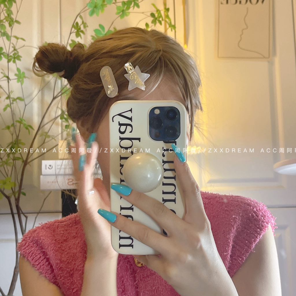 Kẹp Tóc Hình oval / Chữ Cái / Bướm Bằng acrylic Đính Kim Cương Màu acetate Thời Trang Mùa Hè Dễ Thương Cho Nữ