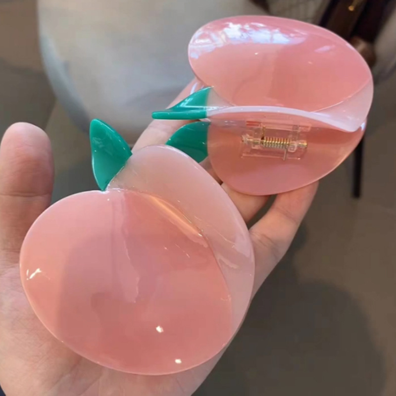 Kẹp Tóc Nhựa acrylic Hình Quả Đào Ngọt Ngào Thời Trang Cao Cấp