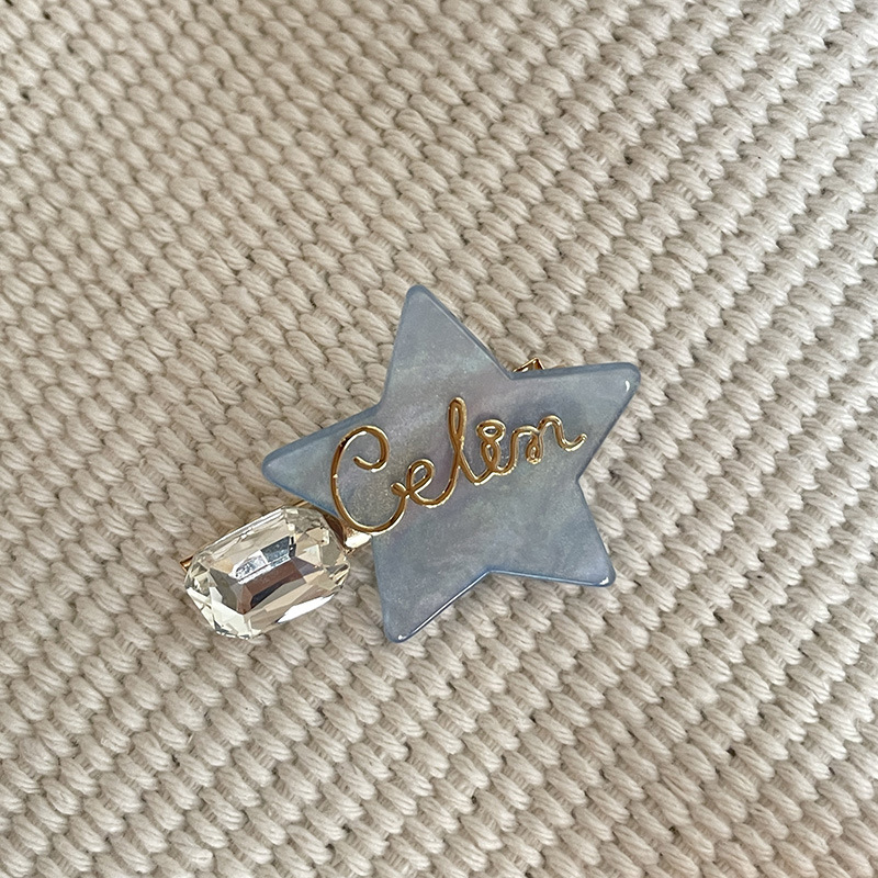 Kẹp Tóc Hình oval / Chữ Cái / Bướm Bằng acrylic Đính Kim Cương Màu acetate Thời Trang Mùa Hè Dễ Thương Cho Nữ