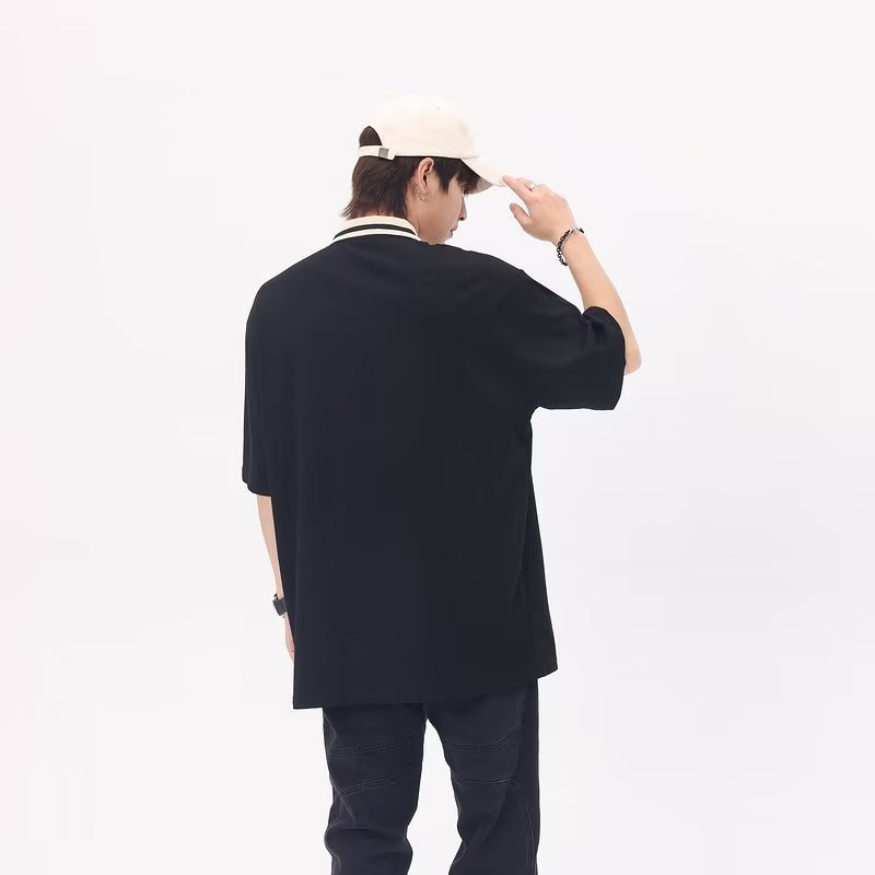 Áo Thun Ngắn Tay Form Rộng Thêu Chữ Phong Cách Retro Mỹ Cho Nam Nữ