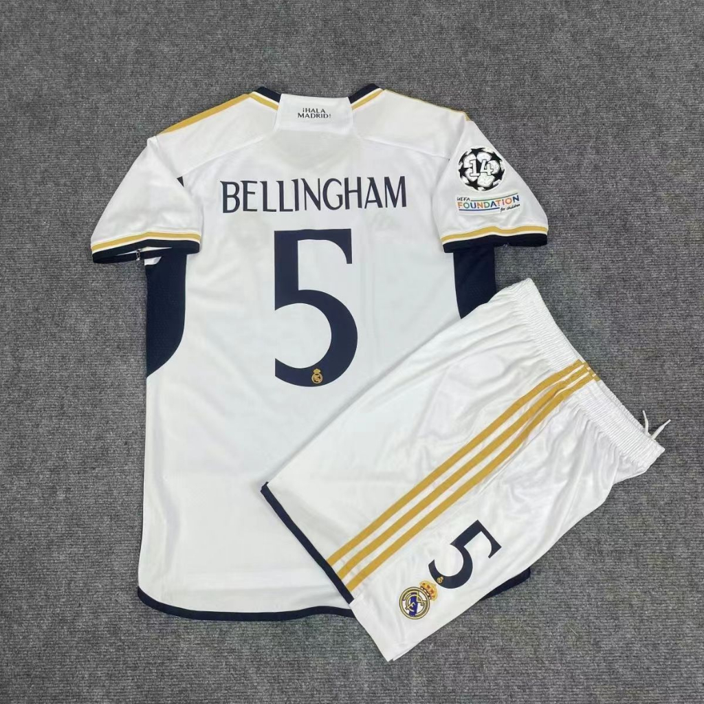 Áo Thun Đá Banh Real Madrid COURTOIS 2023 / 24 Cho Bé 3-15 Tuổi