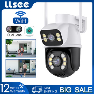 LLSEE, camera icsee 2 mắt ngoài trời, zoom 5X, camera wifi không dây 360 độ xoay, 8MP, 4K, tầm nhìn ban đêm đầy màu sắc, không thấm nước, cuộc gọi hai chiều