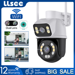 Camera wifi LLSEE Icsee 2 mắt 4K 8MP 360 độ tầm nhìn ban đêm phát hiện cảnh báo ánh sáng AI gọi hai chiều chống nước