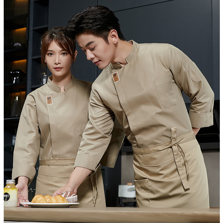 Áo Khoác Đồng Phục Đầu Bếp Dài Tay Thoáng Khí Cho Nhà Hàng Khách Sạn baju perempuan