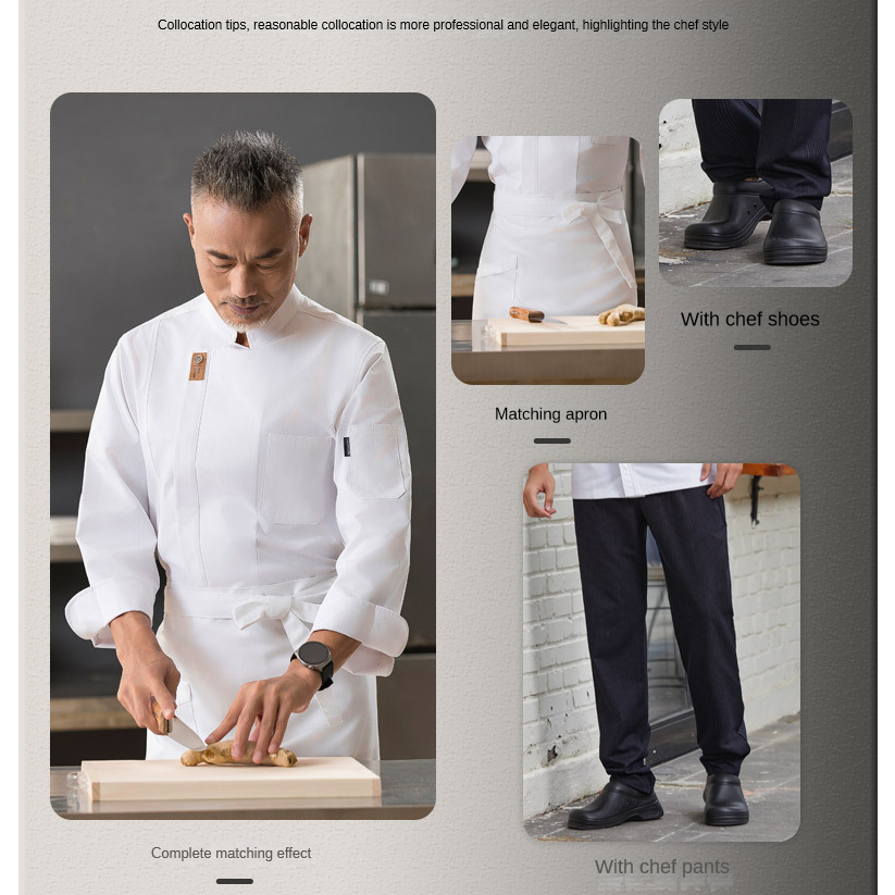 Áo Khoác Đồng Phục Đầu Bếp Dài Tay Thoáng Khí Cho Nhà Hàng Khách Sạn baju perempuan