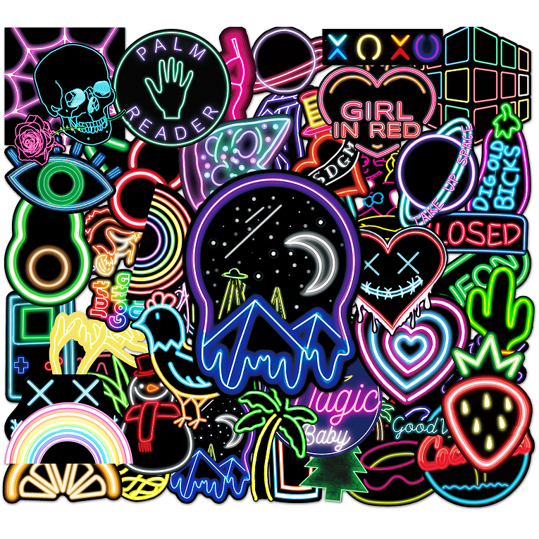 Bộ 50 Miếng Dán Hoạt Hình Chống Nước Trang Trí Ván Trượt