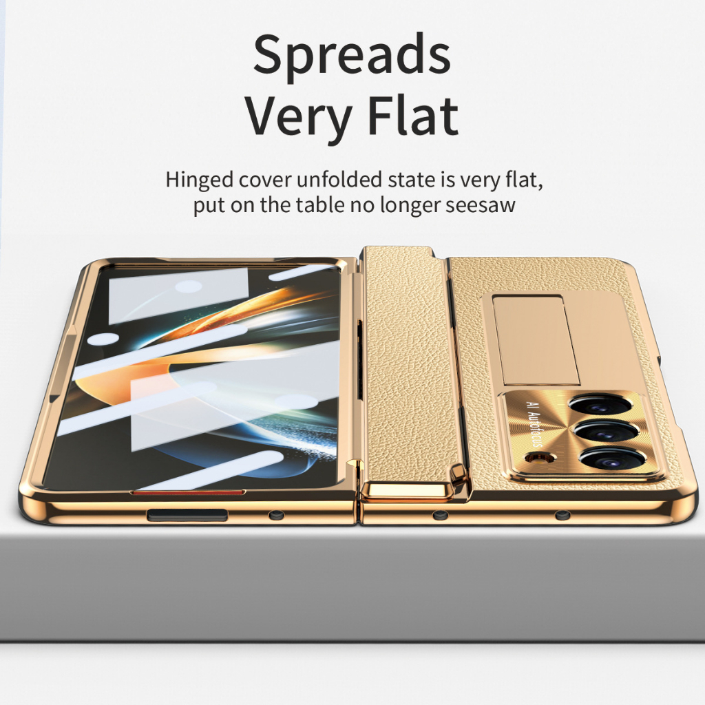 Ốp Điện Thoại Da Màu Trơn Chống Rơi Cho Samsung Galaxy Z Fold 5 FOLD4 5G