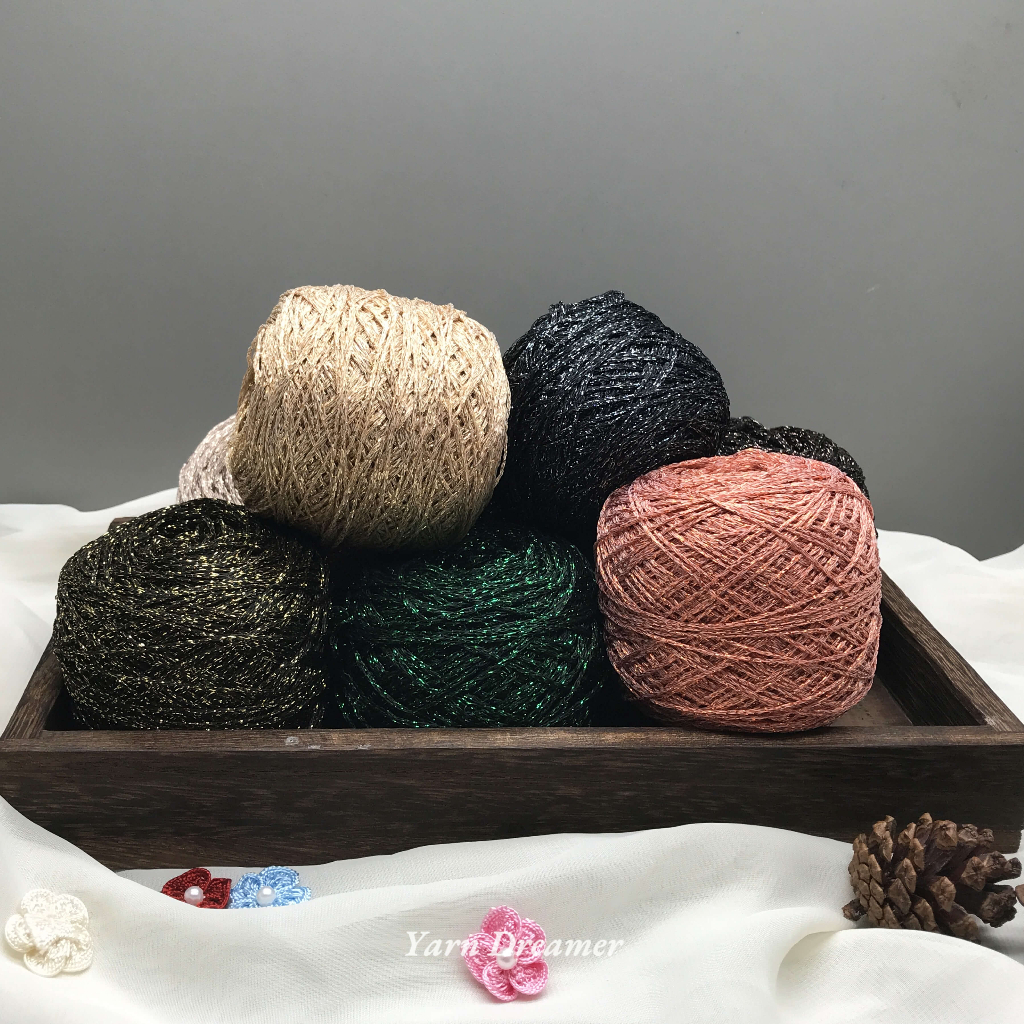 15 Màu Sắc - Sợi vàng long lanh  Sợi bông Sợi len Sợi móc tự làm Sợi đan