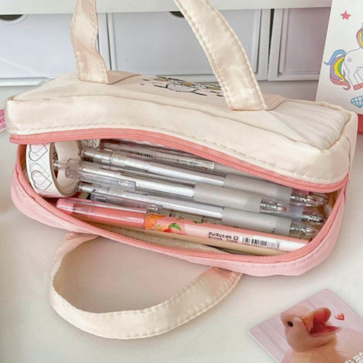 Túi Đựng Bút Chì / Mỹ Phẩm Sức Chứa Lớn Hình Chú Chó Hoạt Hình Dễ Thương