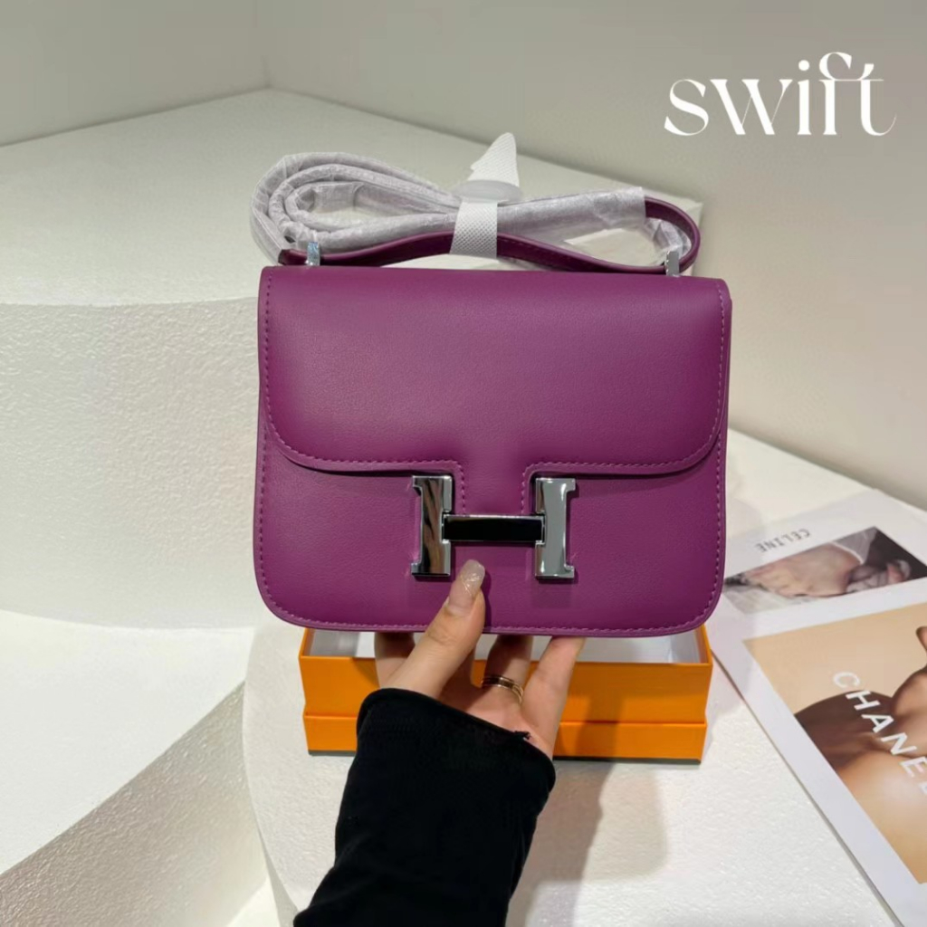 Túi Đeo Vai Da Bò Thật Dáng Vuông Nhỏ Thoải Mái Phong Cách Mới Kèm Hộp Đựng Cho Nữ777777-5285