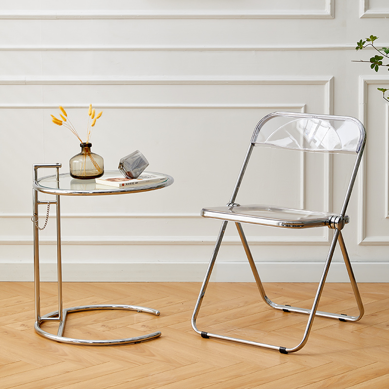 Sunny corner Có hàng sẵn Hình Kính Trong Suốt Nâng Bàn Inox Hộ Gia Đình Đơn Giản Sofa Mặt Cuối