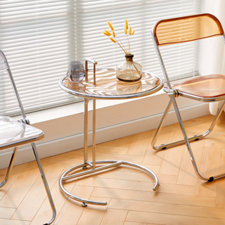 Sunny corner Có hàng sẵn Hình Kính Trong Suốt Nâng Bàn Inox Hộ Gia Đình Đơn Giản Sofa Mặt Cuối