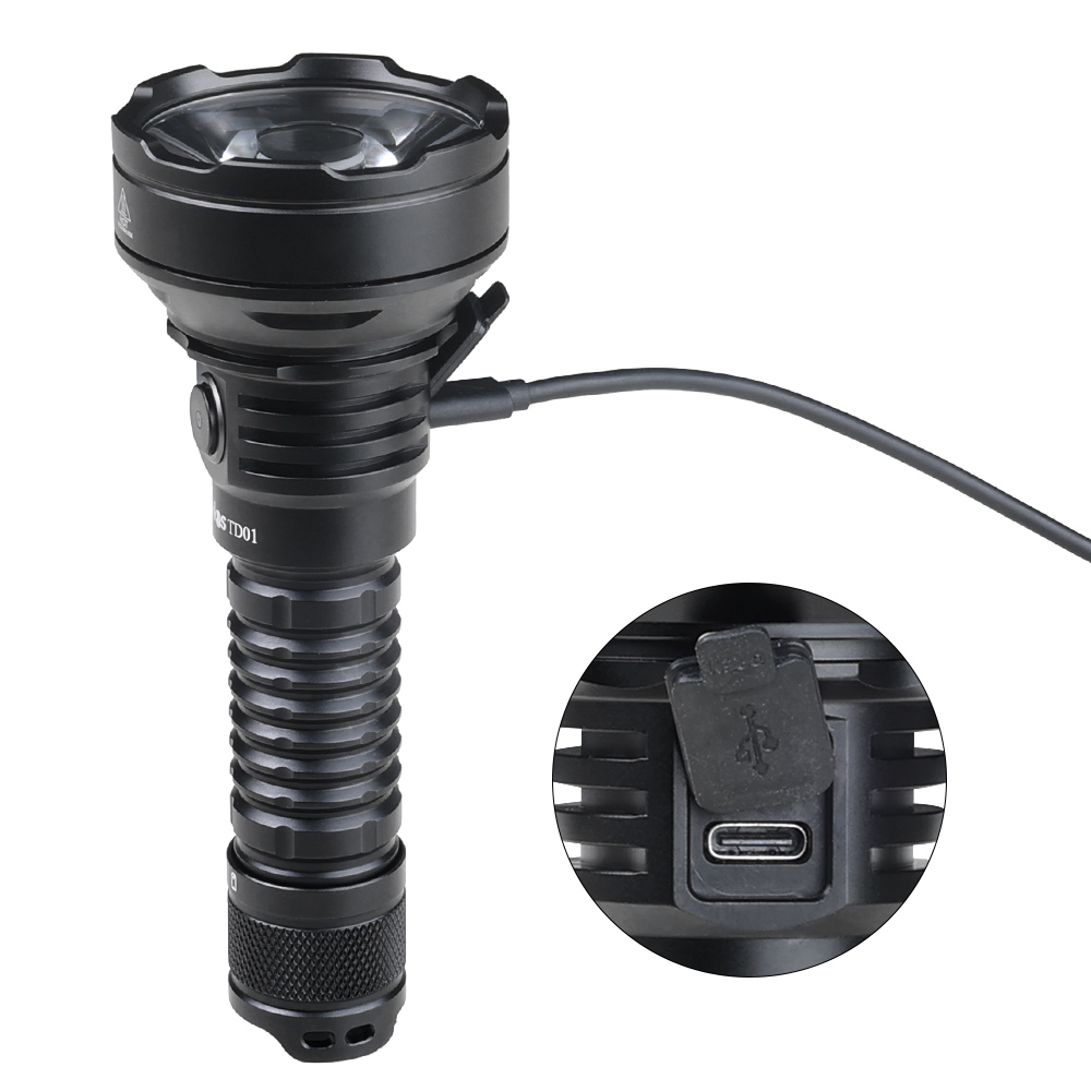 Đèn Pin Chiến Thuật Wukkos TD01 Mạnh Mẽ 2200LM / 1039M Chống Thấm Nước IPX8 USB C Có Công Tắc Đuôi 2 Nhóm