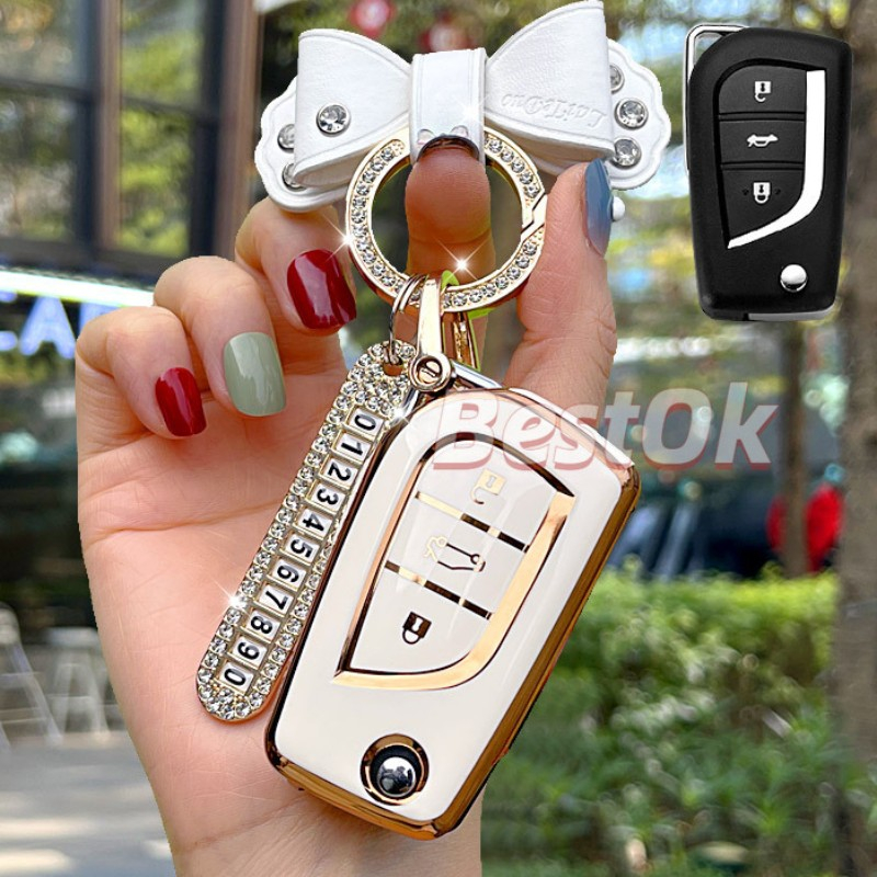 Ốp Chìa Khóa Điều Khiển Từ Xa Bằng TPU Mềm Dành Cho Xe Toyota yaris Hilux vellfire 2010 chr estima Innova, Fortuner, Hilux, Altis
