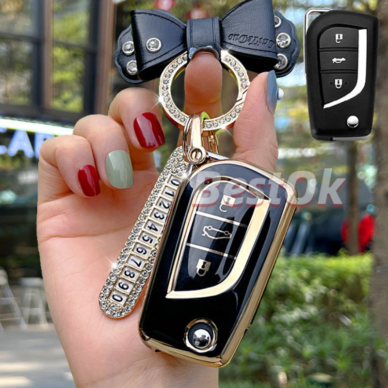 Ốp Chìa Khóa Điều Khiển Từ Xa Bằng TPU Mềm Dành Cho Xe Toyota yaris Hilux vellfire 2010 chr estima Innova, Fortuner, Hilux, Altis