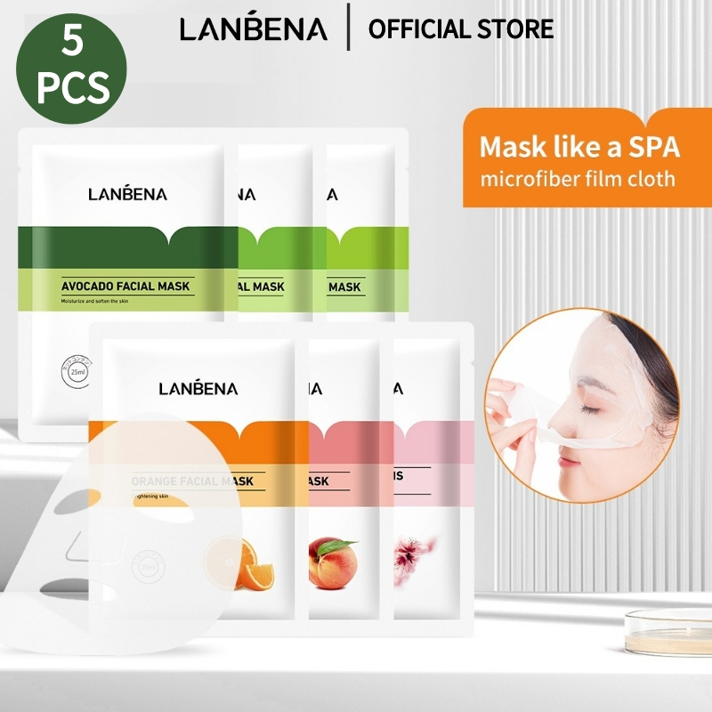 【5PCS】Set 5 Mặt Nạ Trái Cây Lanbena 25ml Chất Lượng Cao