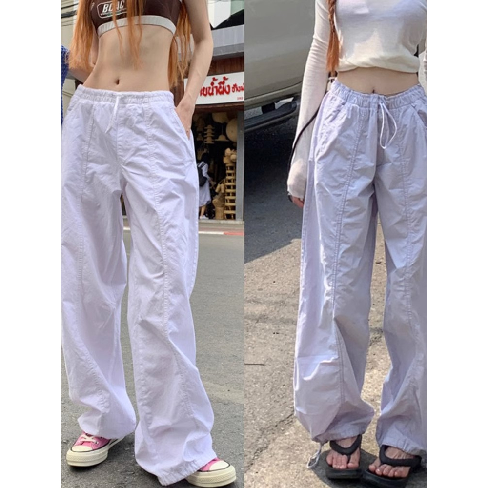 Quần Ống Rộng Phối Dây Rút Phong Cách Hàn Quốc Thời Trang Mùa Hè Mới Cho Nữ