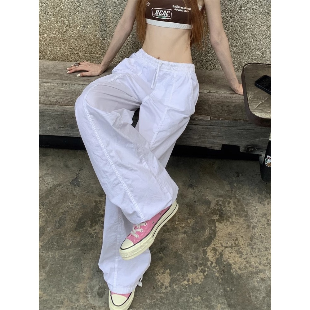 Quần Ống Rộng Phối Dây Rút Phong Cách Hàn Quốc Thời Trang Mùa Hè Mới Cho Nữ