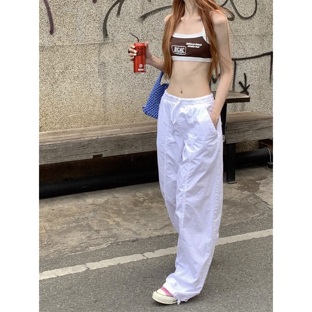 Quần Ống Rộng Phối Dây Rút Phong Cách Hàn Quốc Thời Trang Mùa Hè Mới Cho Nữ