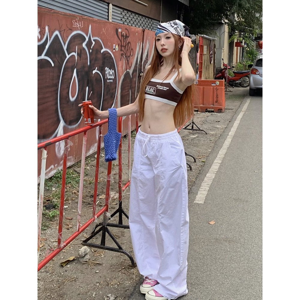 Quần Ống Rộng Phối Dây Rút Phong Cách Hàn Quốc Thời Trang Mùa Hè Mới Cho Nữ