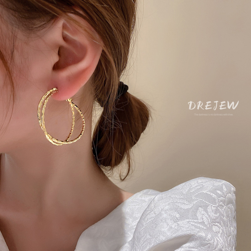 DREJEW Bông Tai Mạ Bạc 925 Hình Thánh Giá Phong Cách Âu Mỹ Kiểu Dáng Mới Cho Nữ