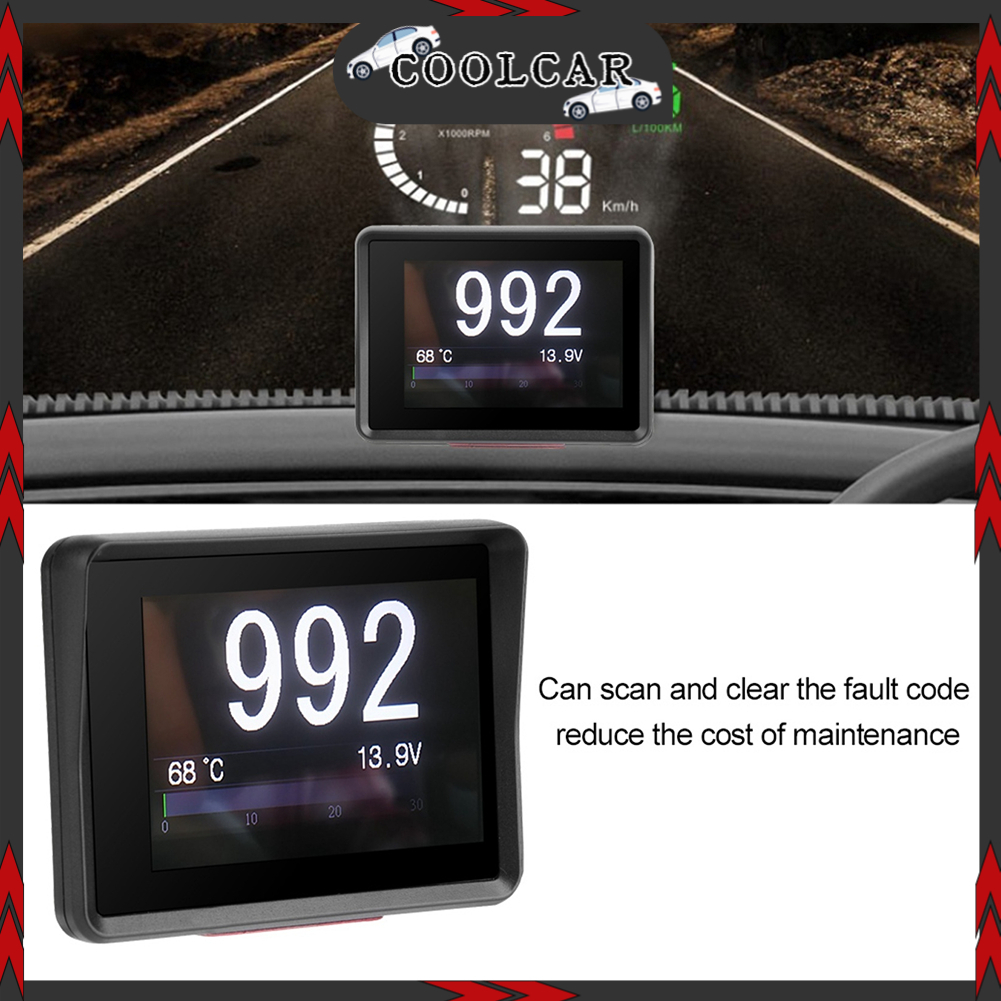 Bộ Hiển Thị Tốc Độ Kính Lái Ô tô HUD - Đồng hồ đo đa năng ô tô OBD Nhiệt độ kỹ thuật số - CoolCar