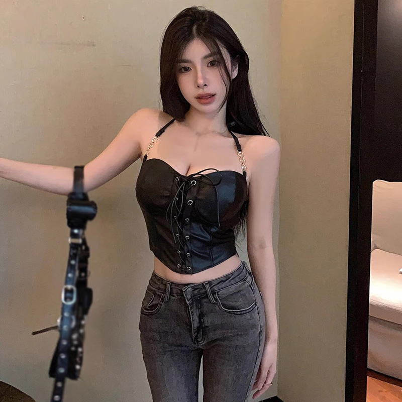 Áo Croptop Màu Đen Thiết Kế Mỏng Năng Động Thời Trang Mùa Hè Dành Cho Nữ