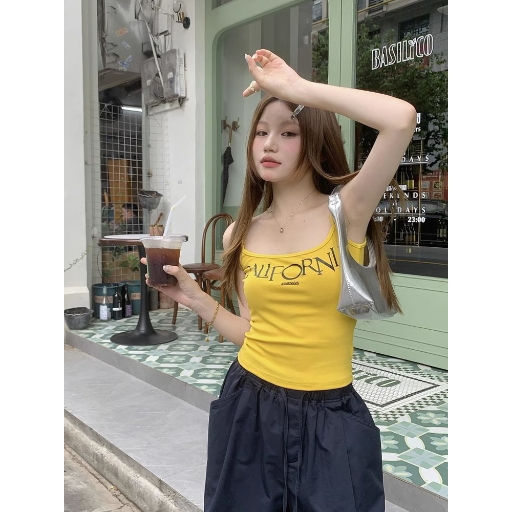 Áo Bra Dây In Chữ Phong Cách Hàn Quốc Mới Cho Nữ