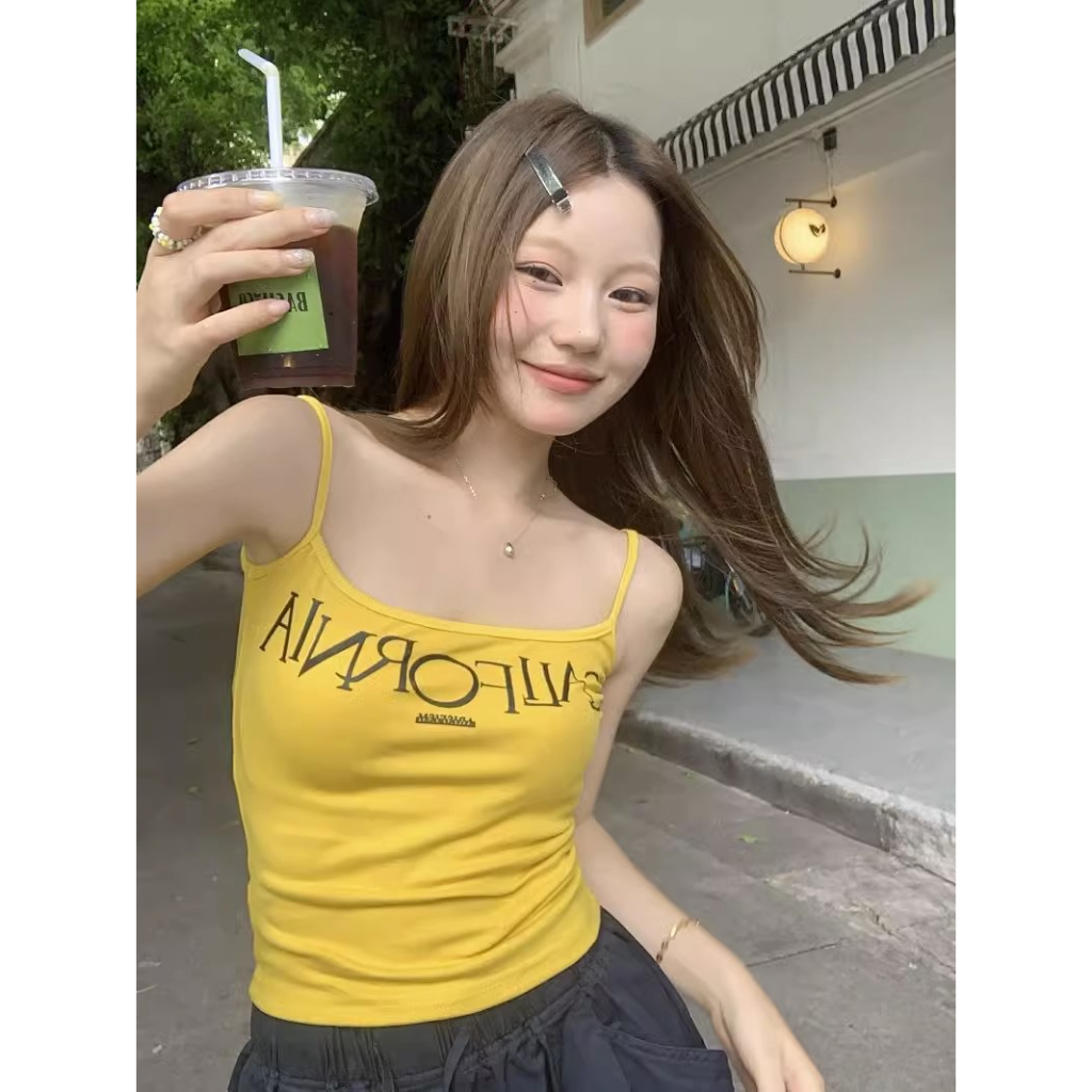 Áo Bra Dây In Chữ Phong Cách Hàn Quốc Mới Cho Nữ