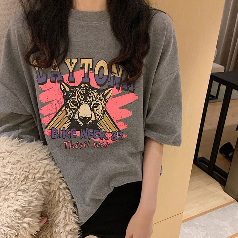 Áo Thun Tay Ngắn Dáng Rộng Hoạ Tiết Chú Gấu Đáng Yêu