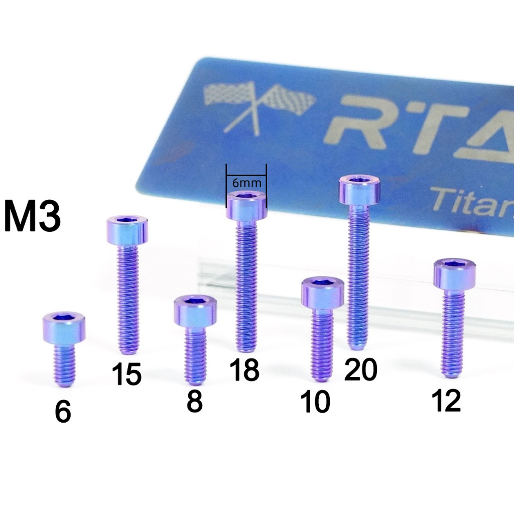 Bu Lông Gắn Vành Mũ Bảo Hiểm RTAMO Titan Gr5 M3 M3x6 8 10 12 15 18 20 Ohlins