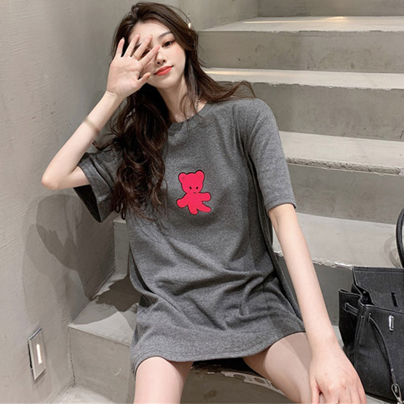 Áo Thun Tay Ngắn Dáng Rộng Hoạ Tiết Chú Gấu Đáng Yêu