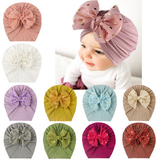 Mũ turban màu trơn dễ thương cho bé 0-4 tuổi
