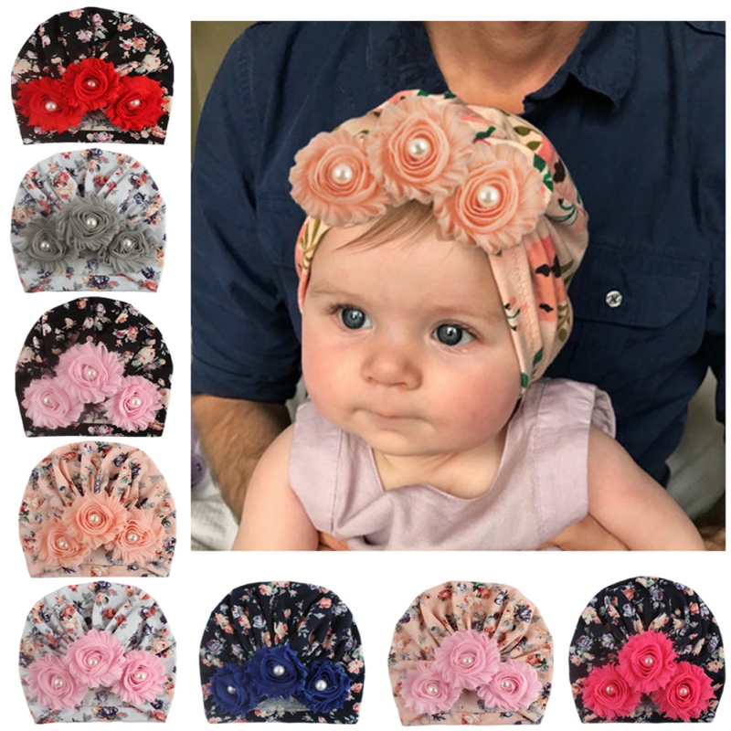Mũ Turban Màu Trơn Dễ Thương Cho Bé 0-4 Tuổi