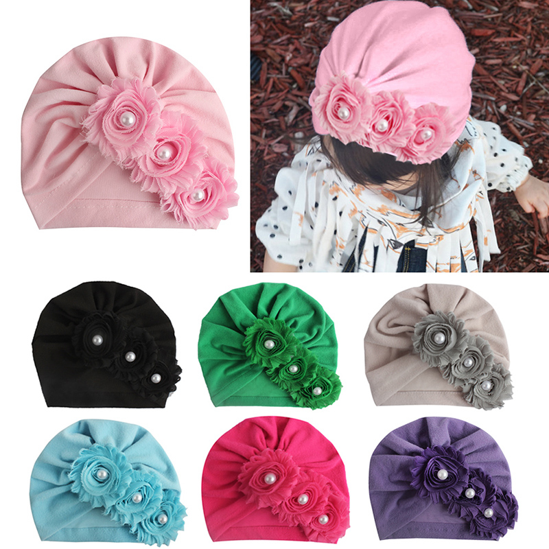 Mũ Turban Màu Trơn Dễ Thương Cho Bé 0-4 Tuổi