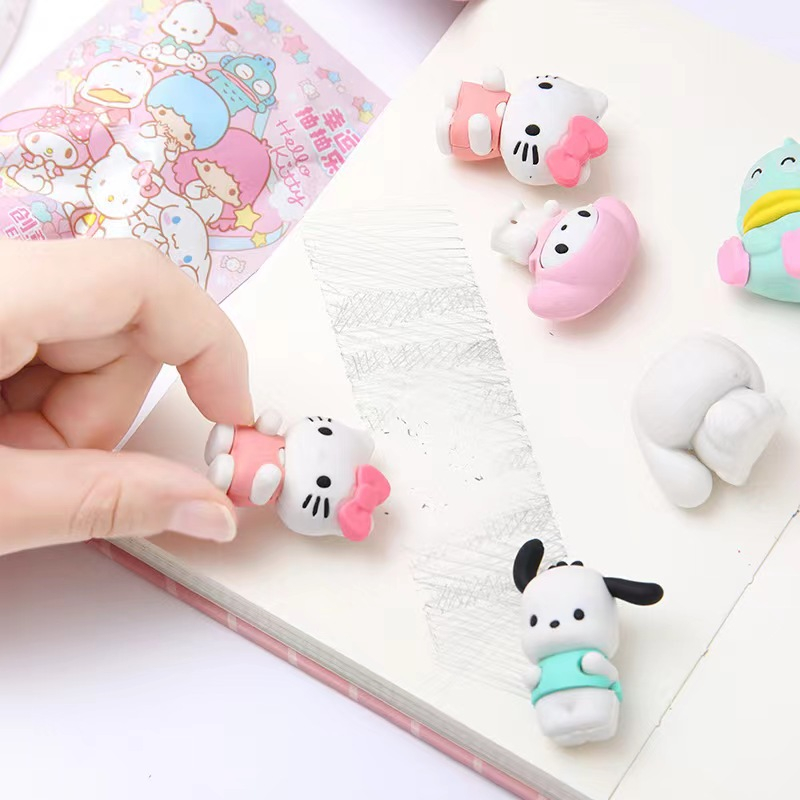 SANRIO 1 Gói Gôm Tẩy Hình Động Vật Dễ Thương