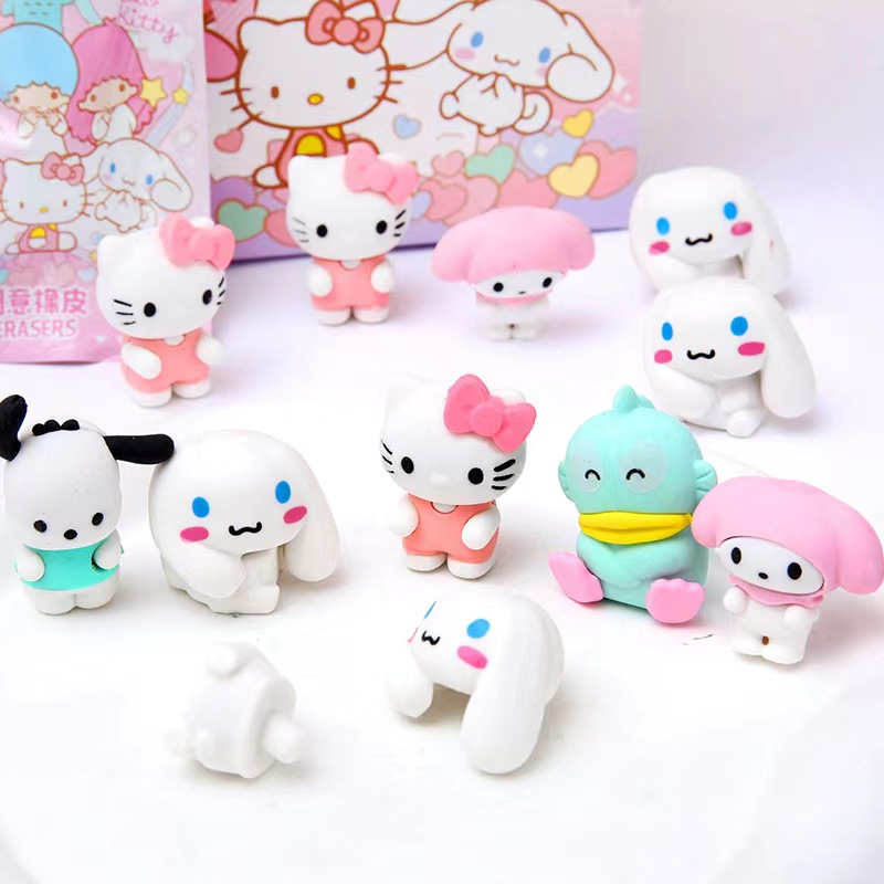 SANRIO 1 Gói Gôm Tẩy Hình Động Vật Dễ Thương