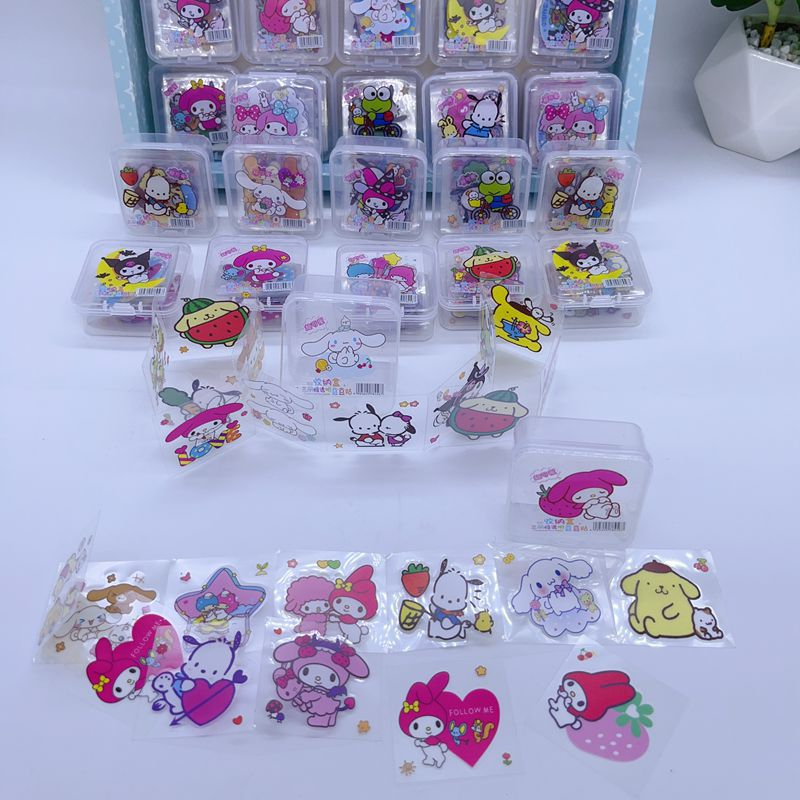 SANRIO 1 Hộp Miếng Dán Hình Cinnamoroll Kuromi My Melody Dễ Thương Trang Trí Laptop Điện Thoại Cho Bé Gái