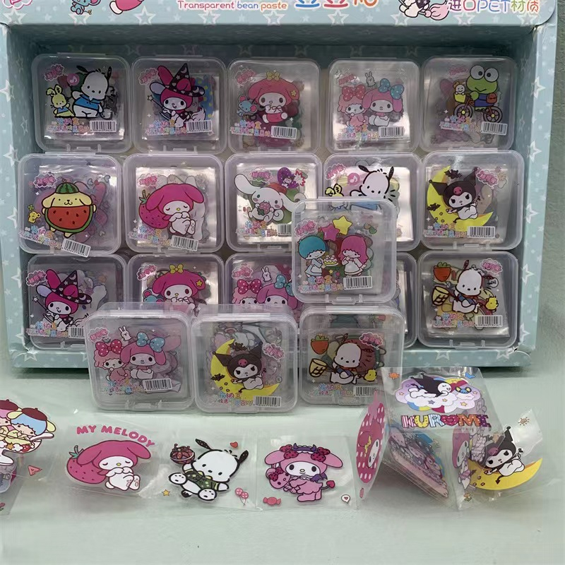 SANRIO 1 Hộp Miếng Dán Hình Cinnamoroll Kuromi My Melody Dễ Thương Trang Trí Laptop Điện Thoại Cho Bé Gái