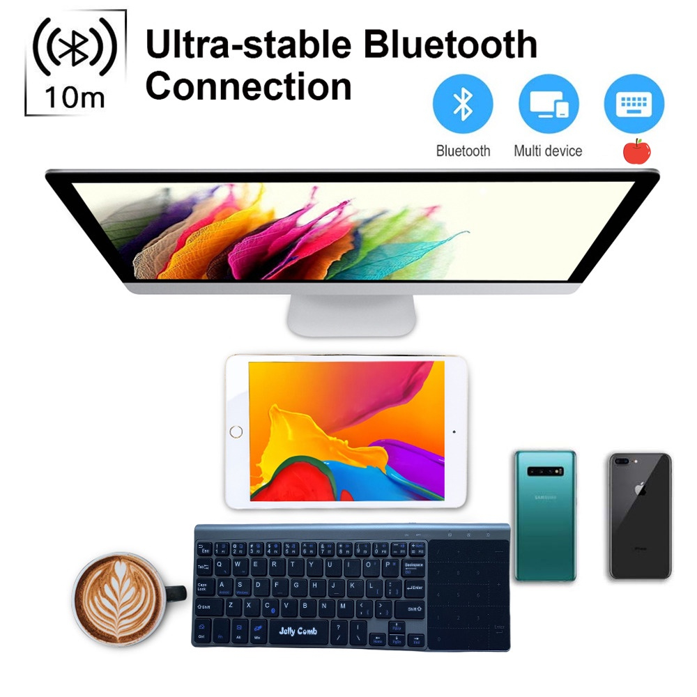 Bàn Phím Không Dây Bluetooth / 2.4G Siêu Mỏng Cho Tablet TV Thông Minh / Laptop / Điện Thoại Cảm Ứng