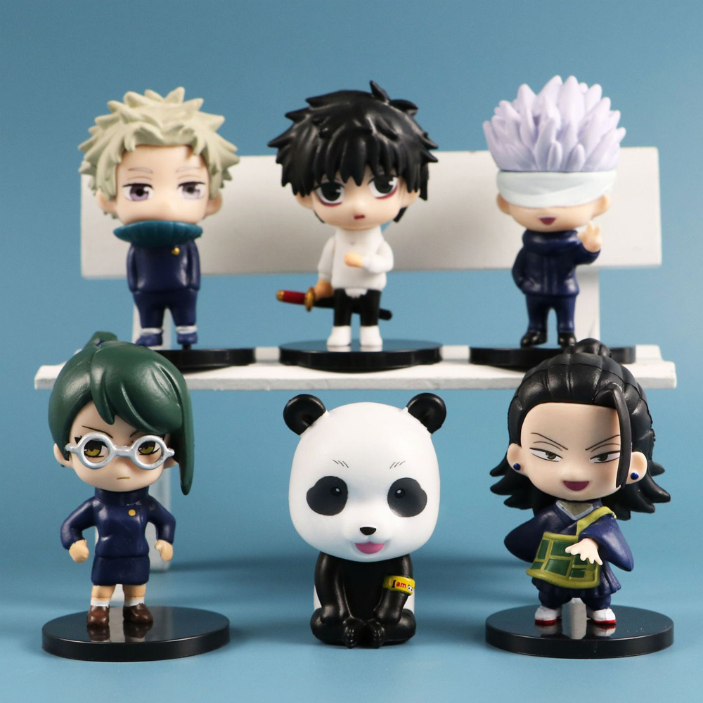 Set 6 Mô Hình Nhân Vật Phim Hoạt Hình Jujutsu Kaisen Itadori Yuji Satoru Gojo Inumaki Toge Fushiguro Megumi Bằng PVC 6-8cm