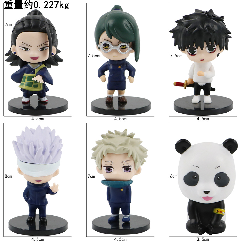 Set 6 Mô Hình Nhân Vật Phim Hoạt Hình Jujutsu Kaisen Itadori Yuji Satoru Gojo Inumaki Toge Fushiguro Megumi Bằng PVC 6-8cm