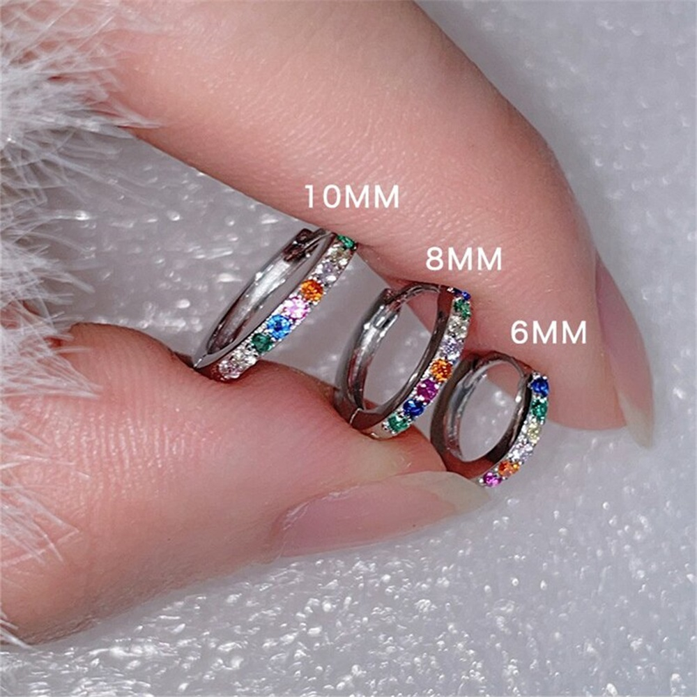 Khuyên tai vàng hồng/vàng/bạc 6-10mm móc tai cá tính thời trang