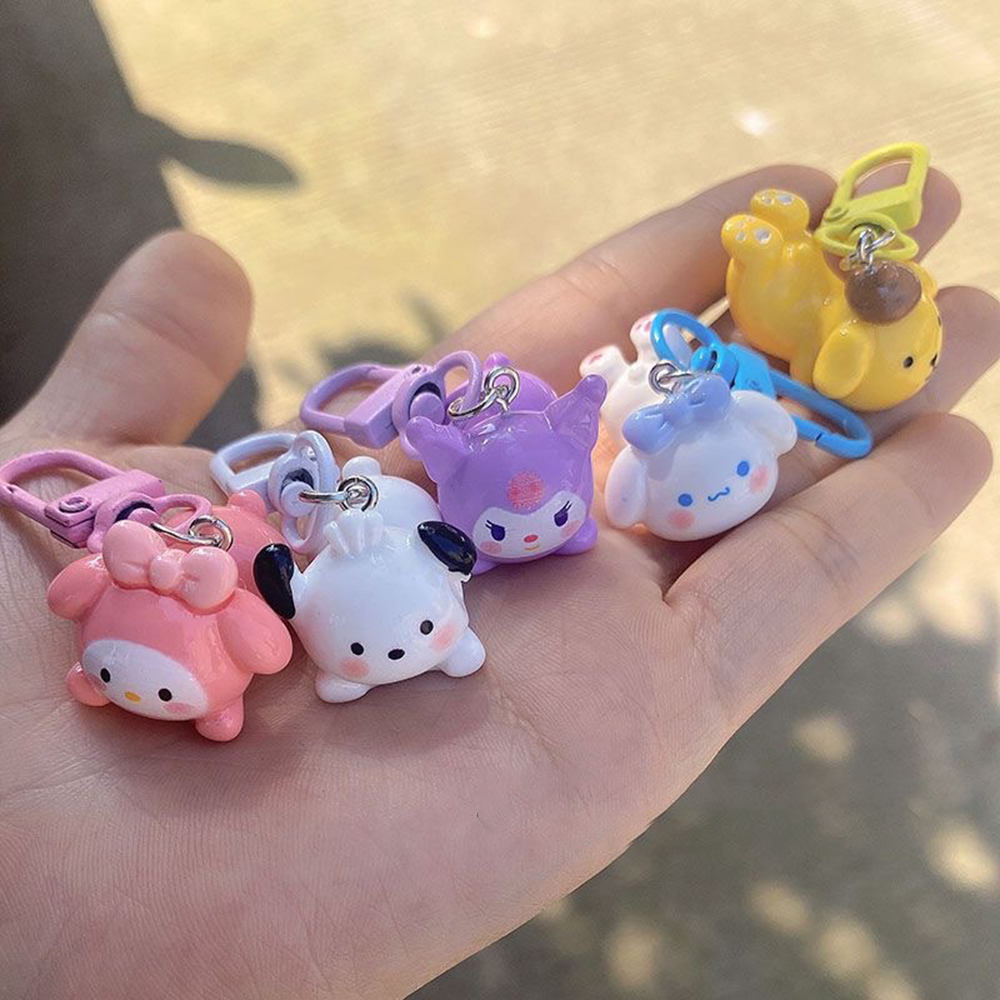 Móc Khóa Hình Thỏ Sanrio Kuromi Melody Cinnamoroll Nhồi Bông Dễ Thương