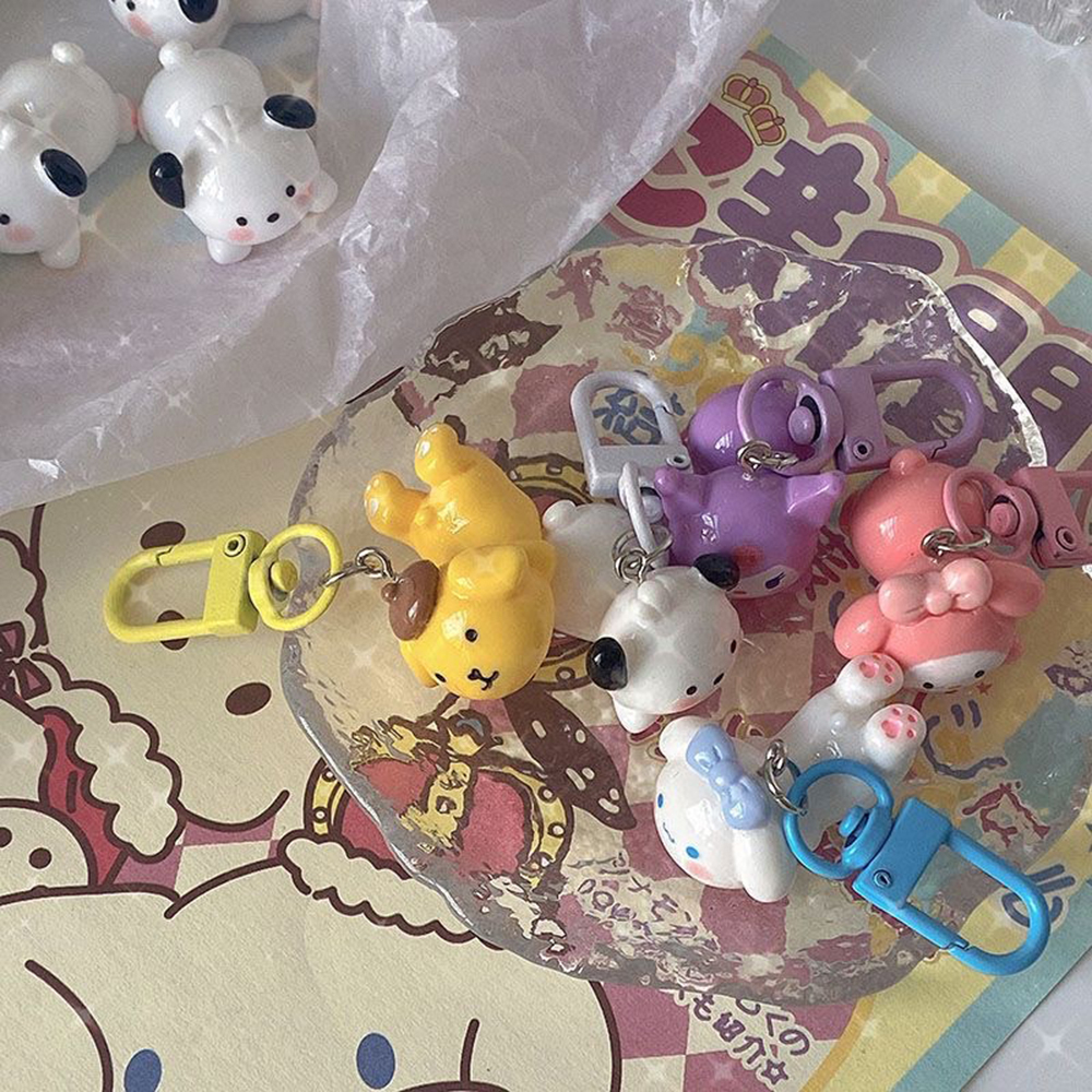 Móc Khóa Hình Thỏ Sanrio Kuromi Melody Cinnamoroll Nhồi Bông Dễ Thương