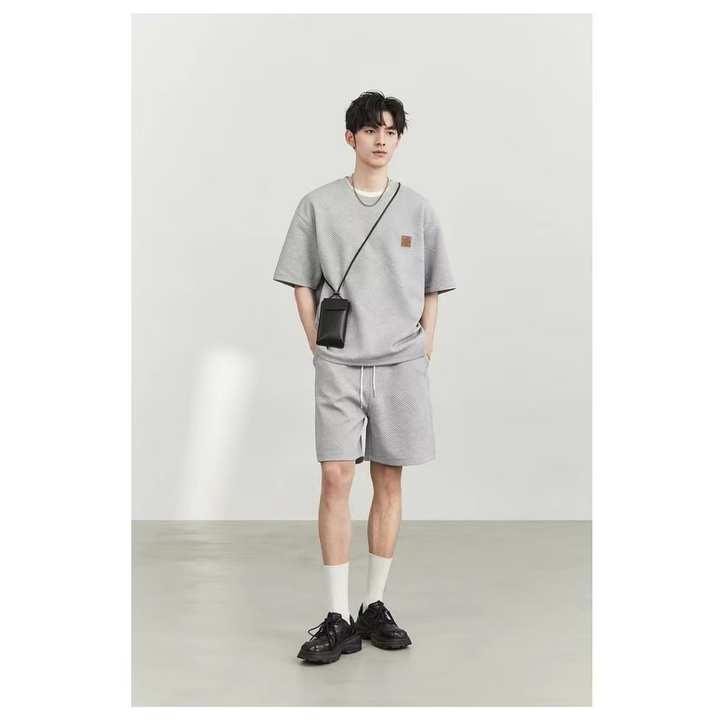 Áo Thun Thể Thao Tay Ngắn Vải Waffle Dáng Rộng Đa Năng Chất Lượng Cao Cho Nam