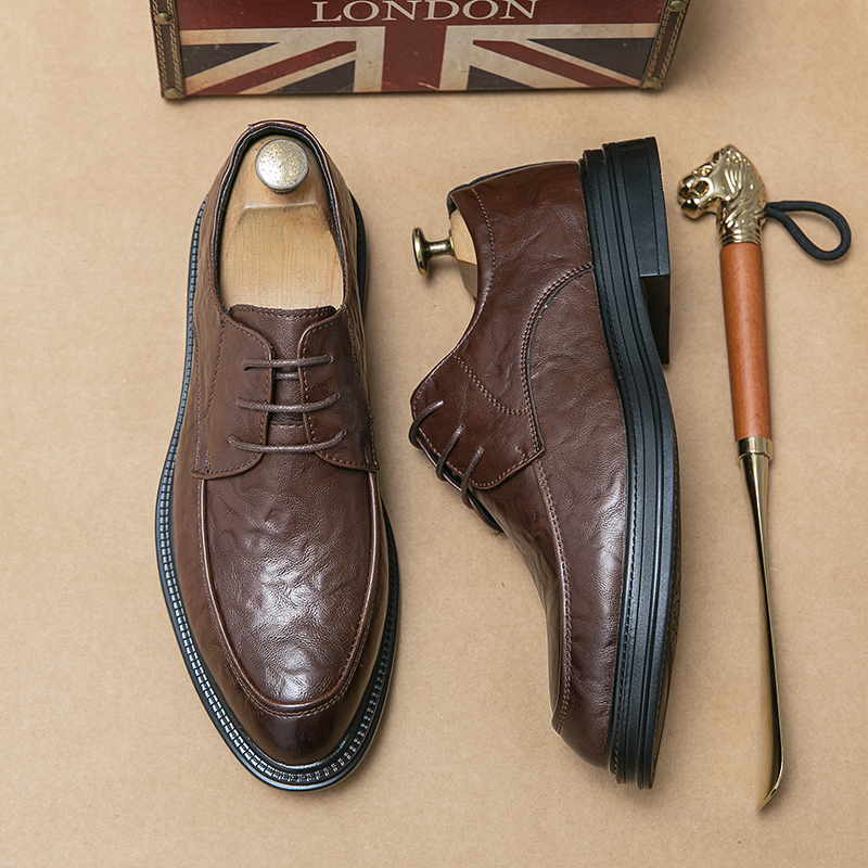 Giày Oxfords Brogues Da Mềm Phong Cách Hàn Quốc Cho Nam