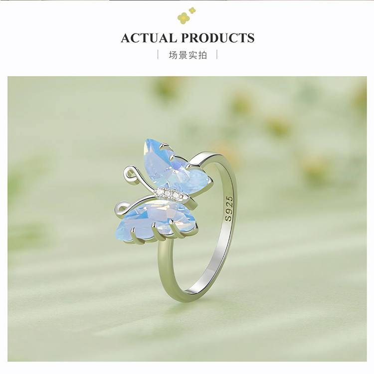 Set trang sức BAMOER Bạc 925 hình bướm và hoa cúc độc đáo